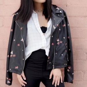 Who What Wear Jackets & Coats - Floral Printed Moto Jacket Who What Wear Jackets & Coats - Floral Printed Moto Jacket